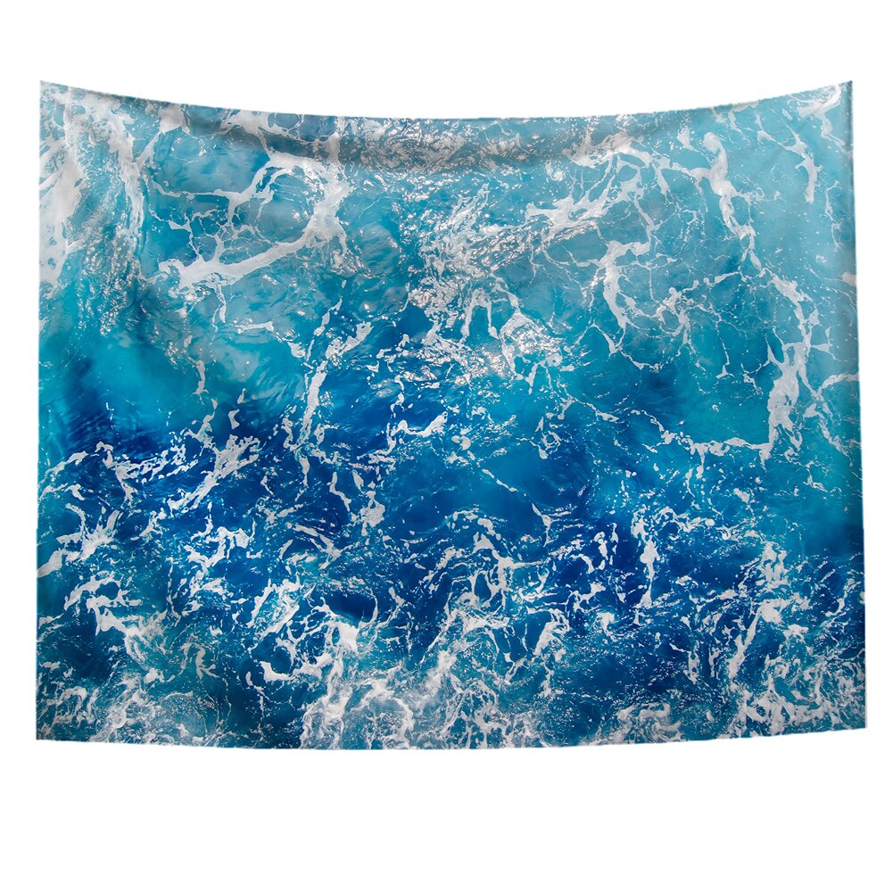 Faroot Sandy beach tapestry 95x73 cm (brushed) Hanging Cartoon Sea Waves Art Wall Hippie Tapestry Home Decor Yoga Beach Towel: F