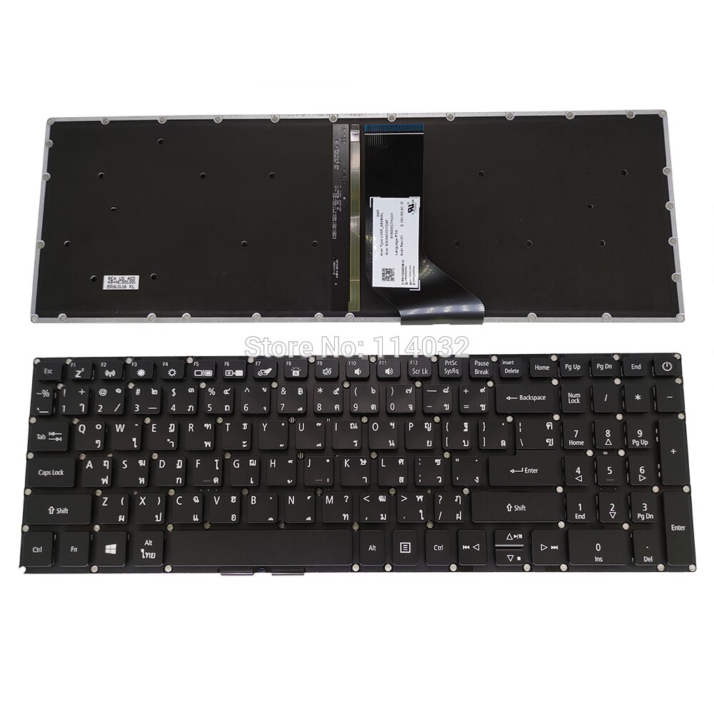 Teclado retroiluminado A715 72G, teclados de repuesto para Acer Aspire 7 A715 71G TI Tailandia negro, portátil LV5P A80BWL original mejor: A715-72 backlit