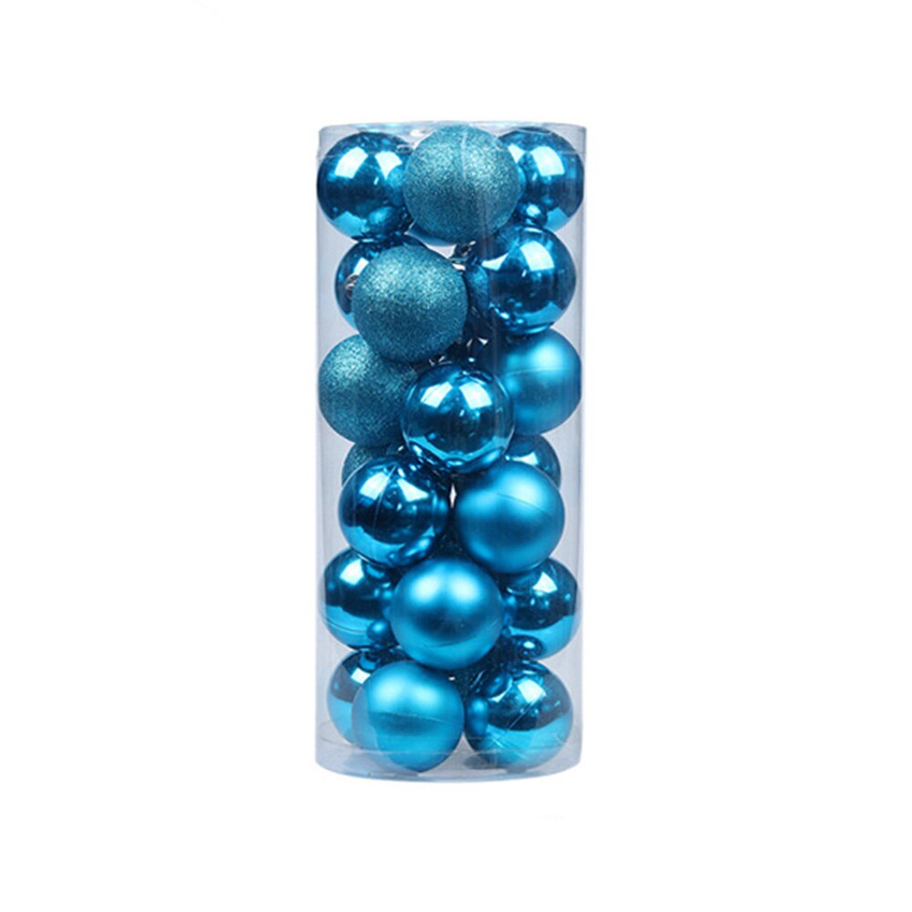 Amerikaanse kerstboom hangende ballen decoratie feest bruiloft kerstballen ornament 24 stuks 60mm: Meerblauw