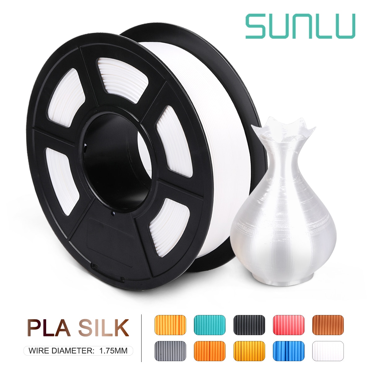 Sunlu Zijde Pla Filament 1Kg 1.75Mm 3d Filament Voor 3D Printer Full Color Zijde Gevoel Milieuvriendelijke 3D Refill voor 3D Printer