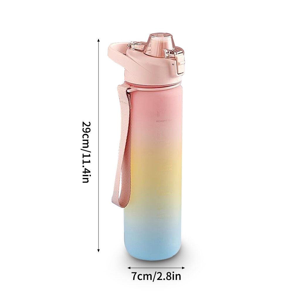 1000Ml Sport Water Fles Afdichting Anti-Lek Drink Fles Plastic Draagbare Sport Water Cup Geschikt Voor Camping En wandelen