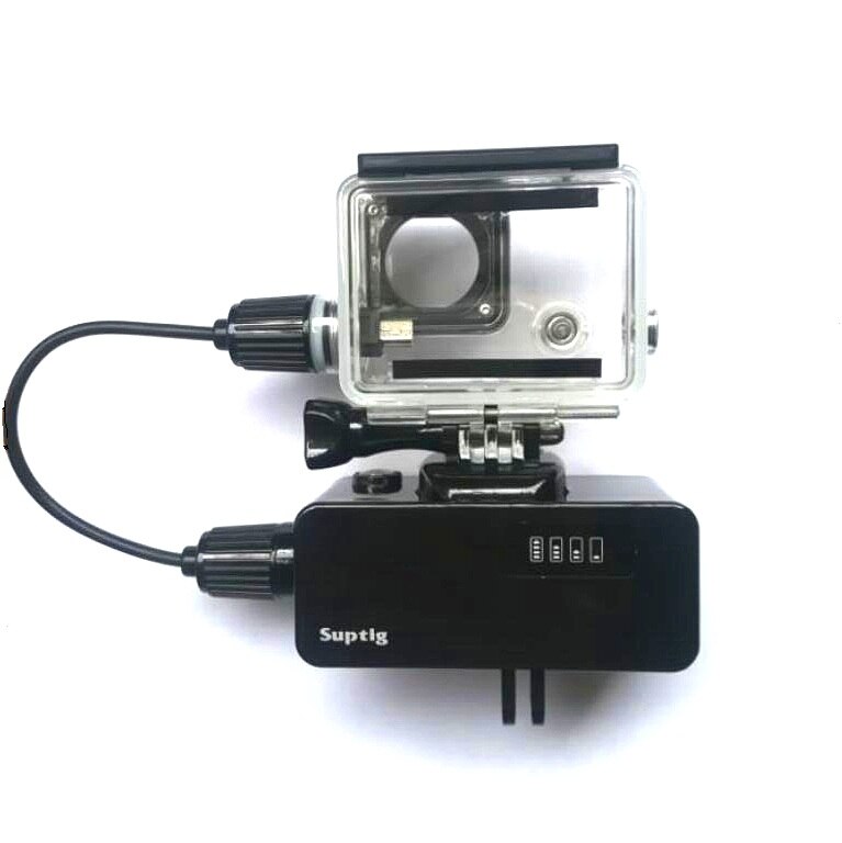 Suptig per GoPro hero 3/4/5/6/7 5200mAh Impermeabile Accumulatori e caricabatterie di riserva Caricabatteria Impermeabile cassa della Macchina Fotografica Gopro Ricarica Borsette/Scatola