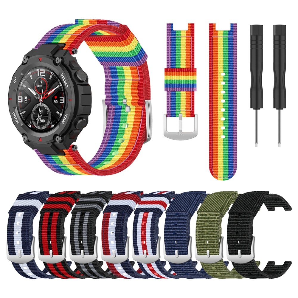 Geweven canvas band voor huami amazfit t-rex smartwatch band horlogeband voor amazfit t-rex trex horloge polsband armband