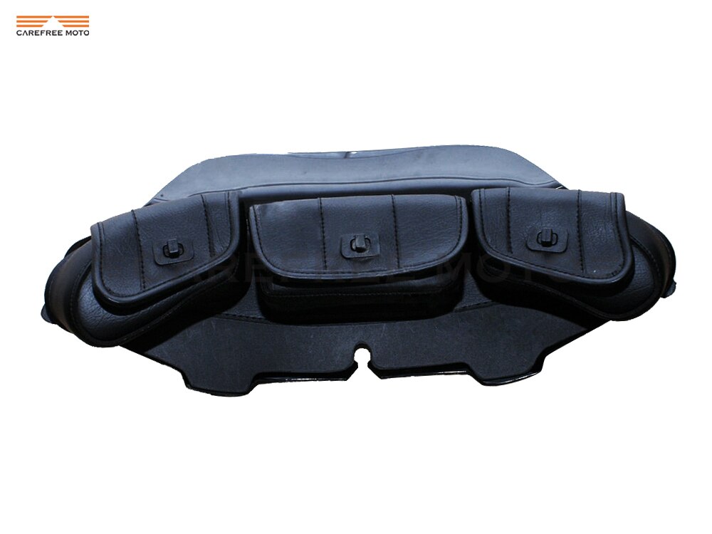 Zwart 6 "Motorfiets Voorruit Tas Zadel 3 Pouch Pocket Case Voor Harley Davidson Touring 1996