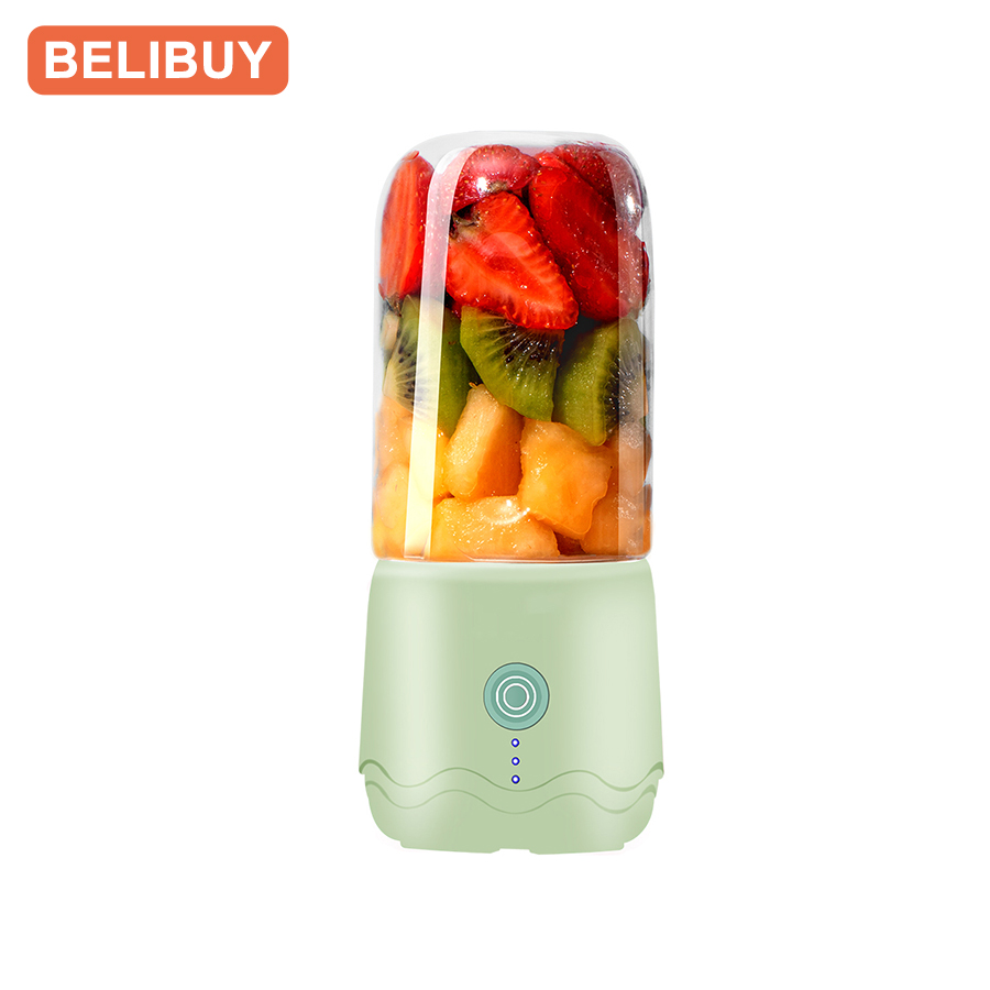 BELIBUY licuadora portátil exprimidor máquina de procesamiento de alimentos fruta vegetal leche licuadora cocina exprimidor taza electrodomésticos de cocina: Verde