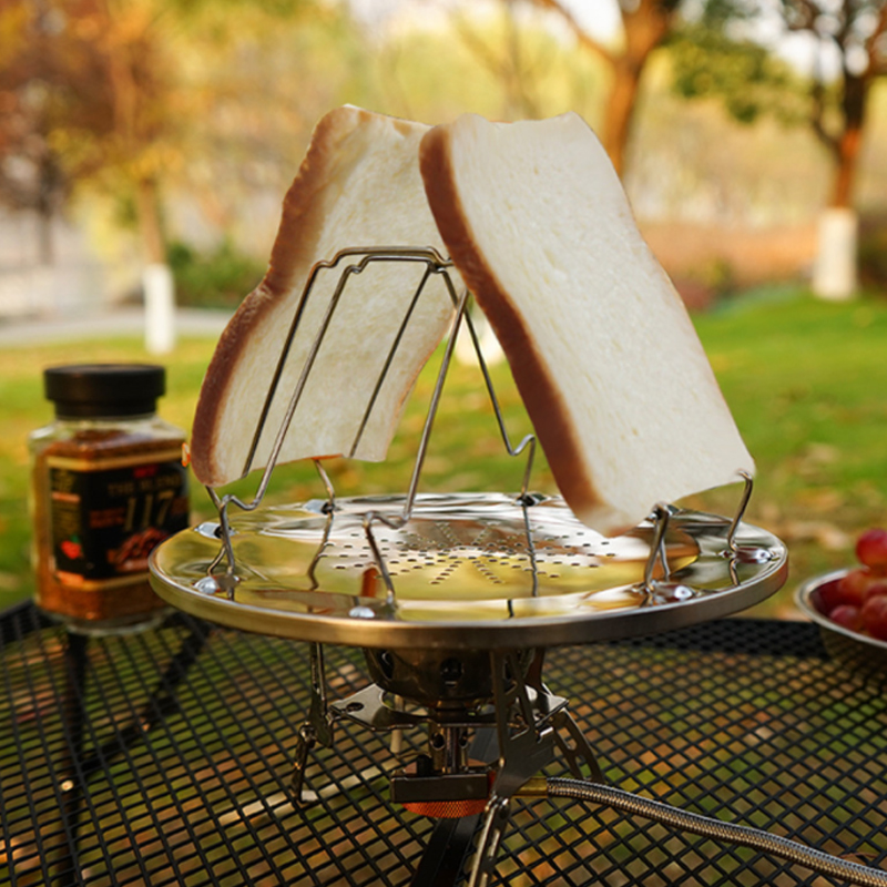 Tostadora portátil Simple de acero inoxidable, tostadora para acampar al aire libre, tostadora portátil plegable, horno multiusos, parrilla para acampar