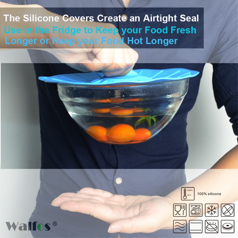 Walfos zoals te zien op tv set  of 5 siliconen deksel kookpot deksel magnetron kom pan deksel deksel siliconen pot deksel kookgerei