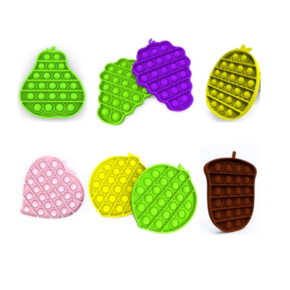 Fruit Silicone Bubbles Sensory Soft Autism Anti-stress Toys Early Education Puzzle Relieve Stress Squeeze Toy