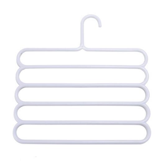 Verse Plastic Thuis Nut Broek Rack Broek Opbergrek Multi-layer Antislip Garderobe Broek Rack: gray white