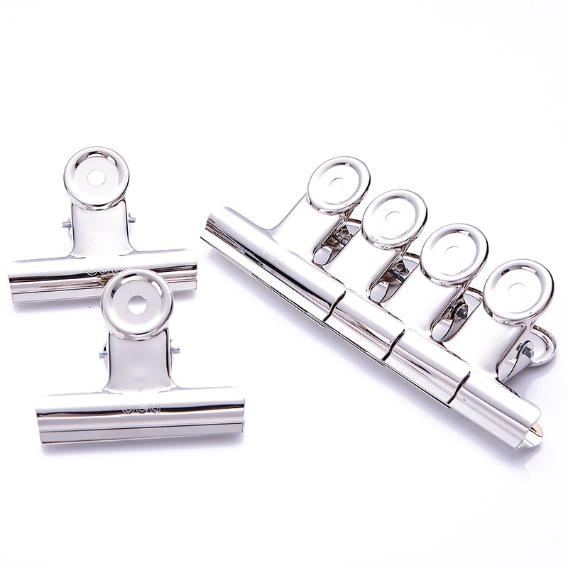 (6pcs/lot) 38mm round metal Grip Clips silver Bulldog clip Stainless steel ticket clip stationery