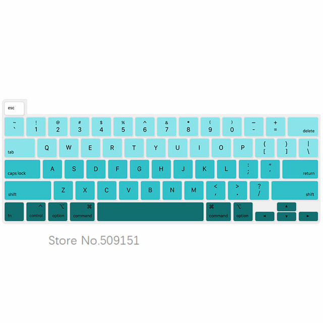 Housse de protection en Silicone pour MacBook Pro 16 pouces, couleur arc-en-ciel, Touch Bar et Touch ID A2141, pour clavier anglais et américain: Gradient green