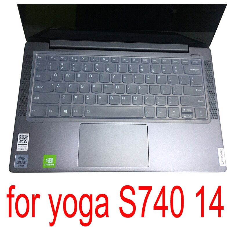 Washable Keyboard Cover For Lenovo Yoga C940 S940 C740 S740 14 15.6 inch 15 Laptop Silicone Waterproof Film Protector: For Yoga S740 14inch