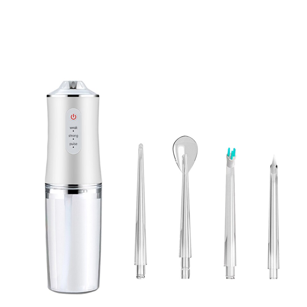 Portable Dental Teeth Cleaner Waterproof Oral Irrigator USB Rechargeable waterpick teeth cleaner Water Floss: White