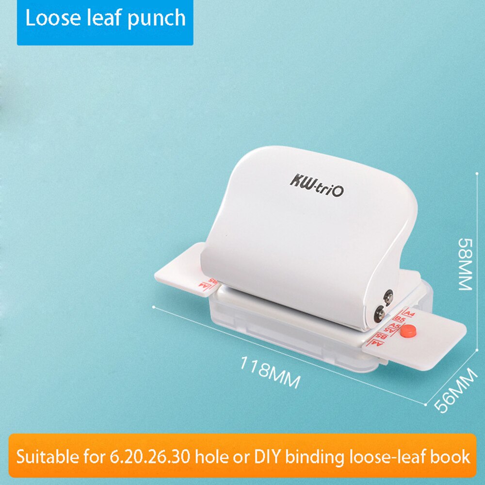 Diy Perforator Losse Blad Gat Punch A4 A5 B5 6 Gaten 20 Gaten 26 Gaten 30 Gaten Handgemaakte Papier perforator Kantoor Briefpapier: WHITE