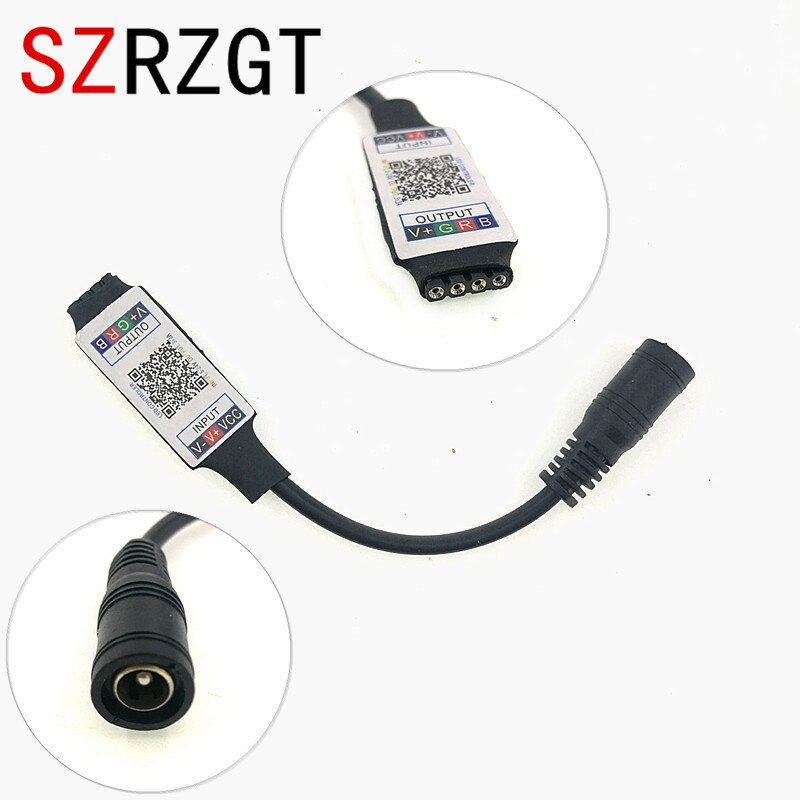 Mini RGB Bluetooth Controller DC 5V 12V 24V Mini Music Bluetooth Controller Light Strip Controller For RGB RGBW LED Strip: black