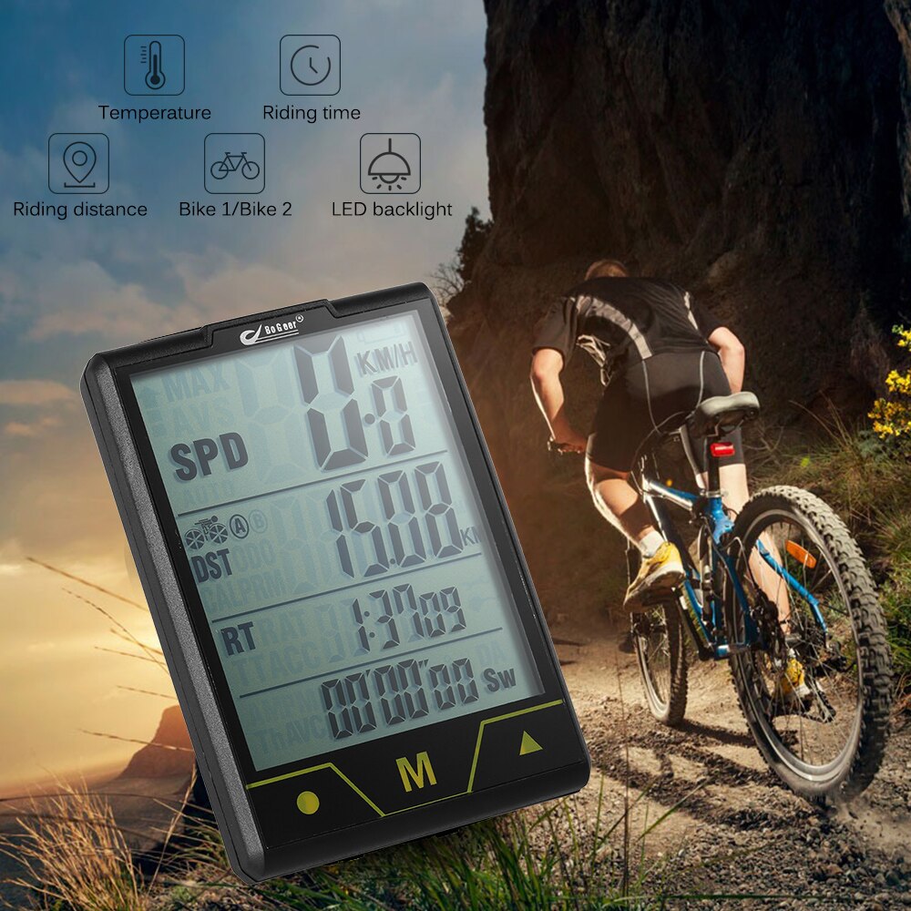 Velocímetro de Bicicleta multifuncional para ordenador de bicicleta inalámbrico/luz de fondo con cable odómetro de ciclismo impermeable con Sensor de cadencia