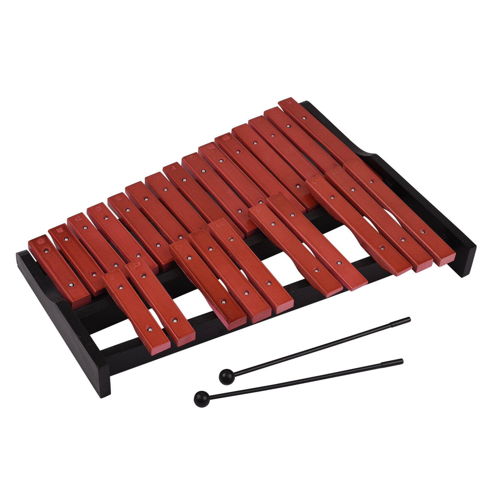 25 noter træ xylofon slagværkspædagogisk musikinstrument med 2 køller