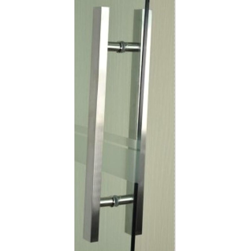 1 Set Glass Door Handle,Wooden Door Handle,Stainless Steel Handle,Square Handle