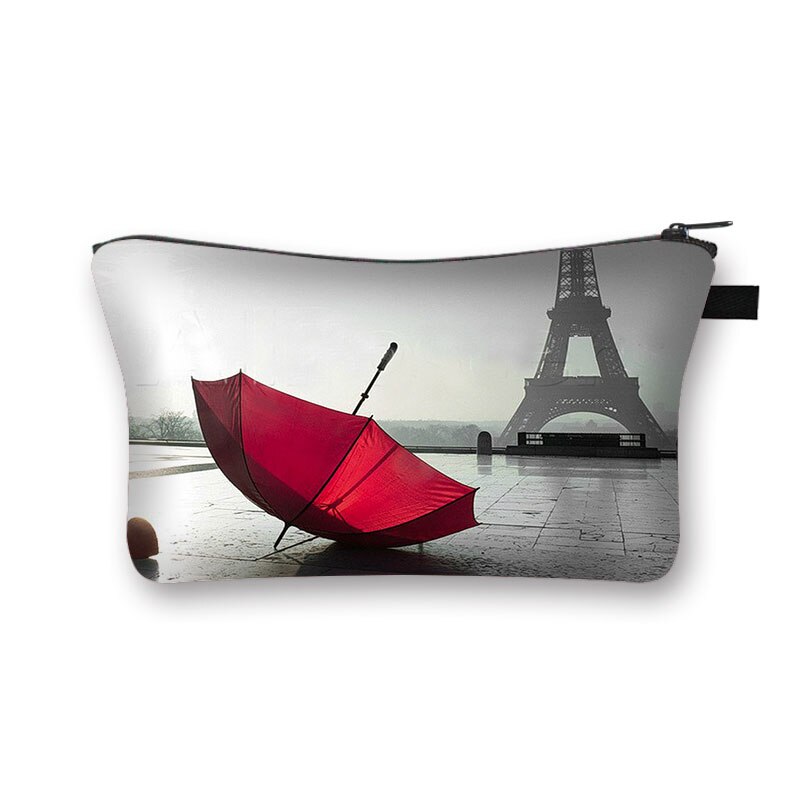 Czerwona i czarna seria kosmetyczka damskie szpilki wzór kosmetyczka o dużej pojemności torba na parasol Rose Make up Cases: shzbredrain13