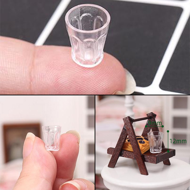 5Pcs 1:12 Dollhouse Miniature Water Cups Dollhouse Kitchen Accessories Kitchen Toys