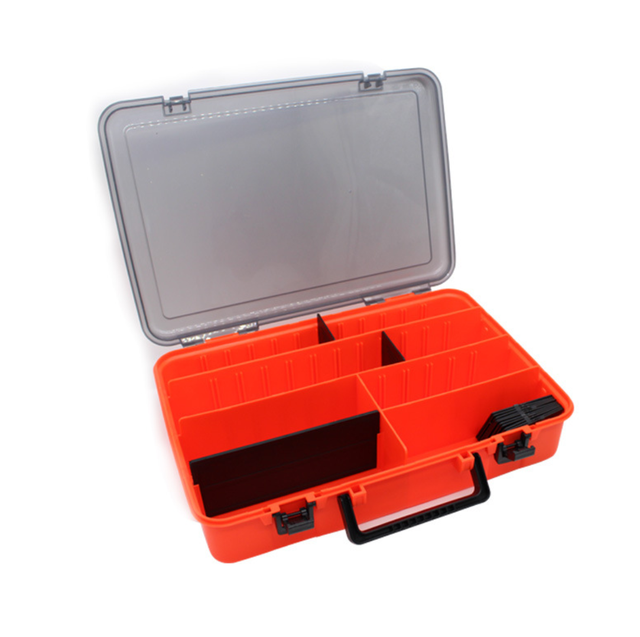 Large-Capacity Double-Layer Fishing Tackle Box Multifunction Carp Fishing Accessory Storage Box Portable Fishing Bait Box: Single Layer Red