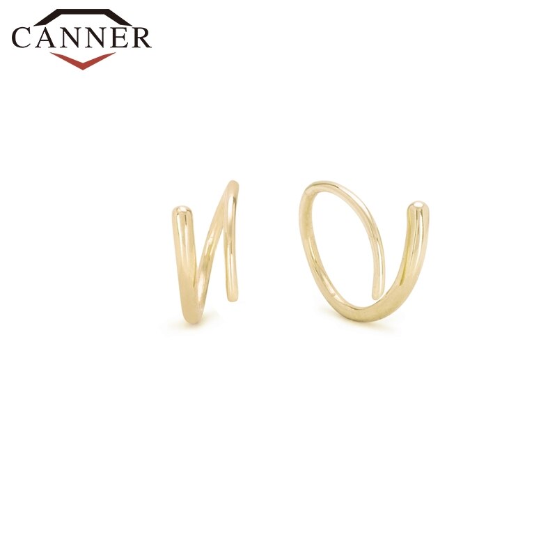 -Trend INS Einfache Persönlichkeit CZ Zirkon Geometrische Ohrringe für Frauen 925 Sterling Silber Stud Ohrringe Modeschmuck: style 2 gold