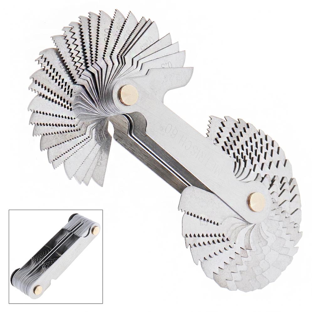 58pcs/set Metric & Imperial & US Screw Gauge SAE Whitworth 55 Degree & Metrisch 60 Degree Thread Pitch Gauge