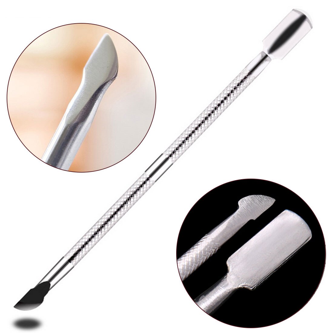 Stainless Steel Cuticle Nail Pusher Finger Foot Dead Skin Remover Manicure Pedicure Care Tool Cuticle Pushers 1pcs