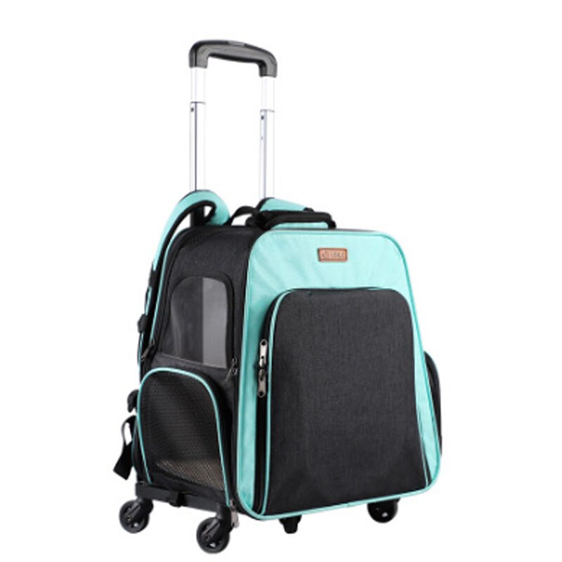 Folding Pet Backpack Portable And Large Capacity Extensible: Sky blue