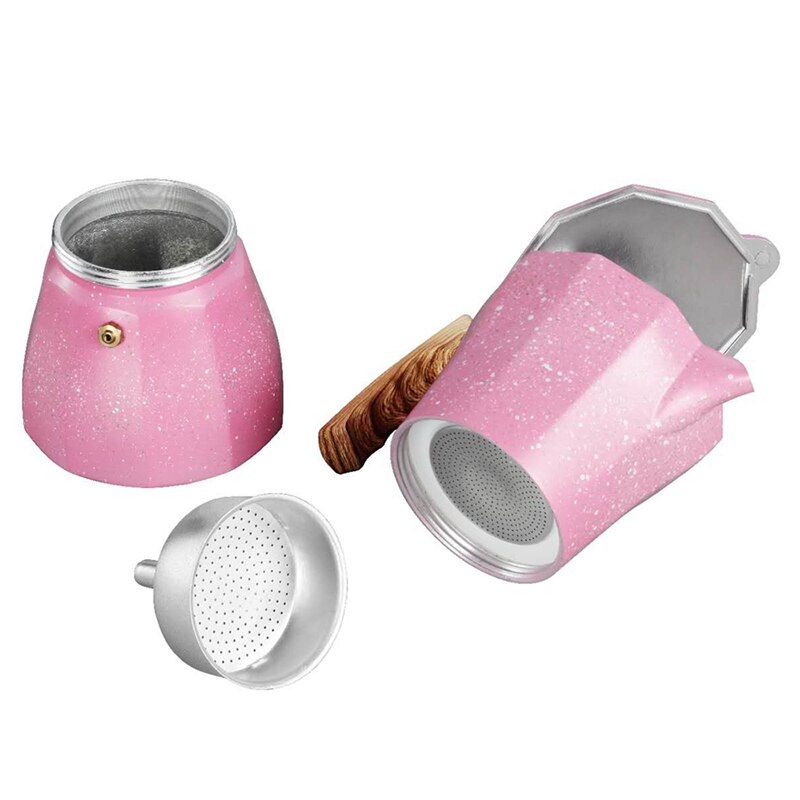 Latte mocka kaffebryggare italiensk moka espresso cafeteira percolator kruka spishäll kaffebryggare 300ml rosa