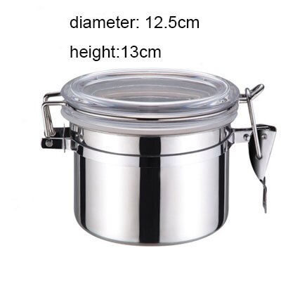 XMT-Dom ze stali nierdzewnej zapieczętowany słoik pojemnik miski cukru herbaty Polak robić przechowywania kawy przyprawy odlewnik 1pc: 12x13cm