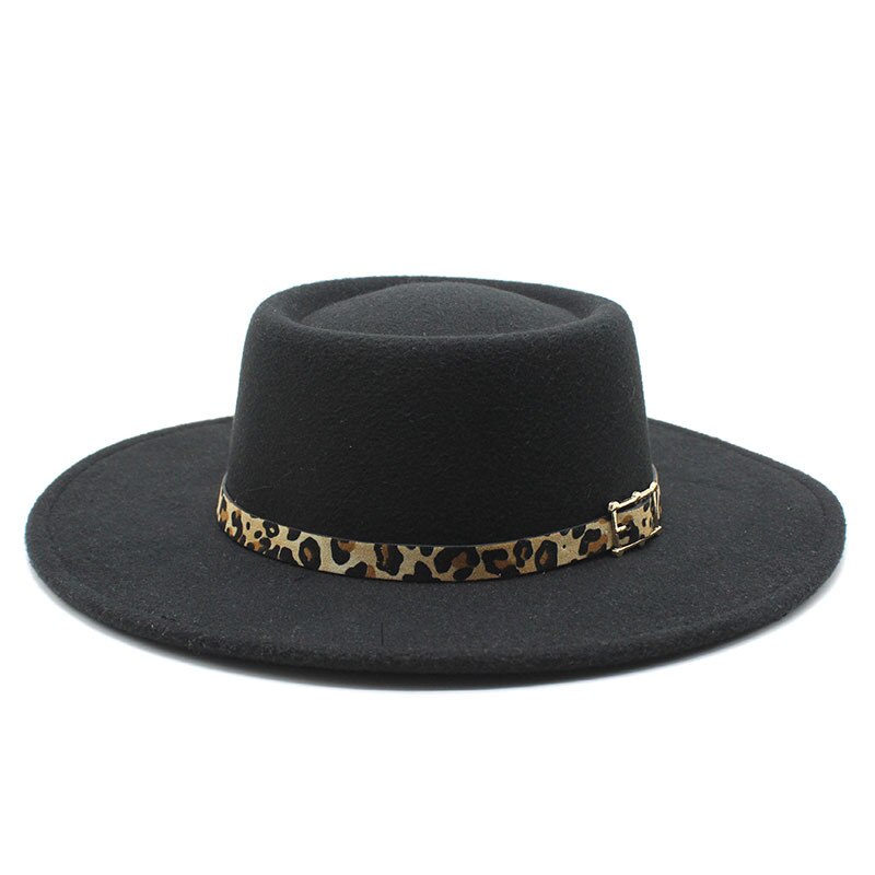 Fedora Hoed Voor Mannen Vrouwen Casual Brede Rand Jazz Hoed Herfst Winter Panama Vilten Hoed Ronde Top Party Formele Hoed: Black