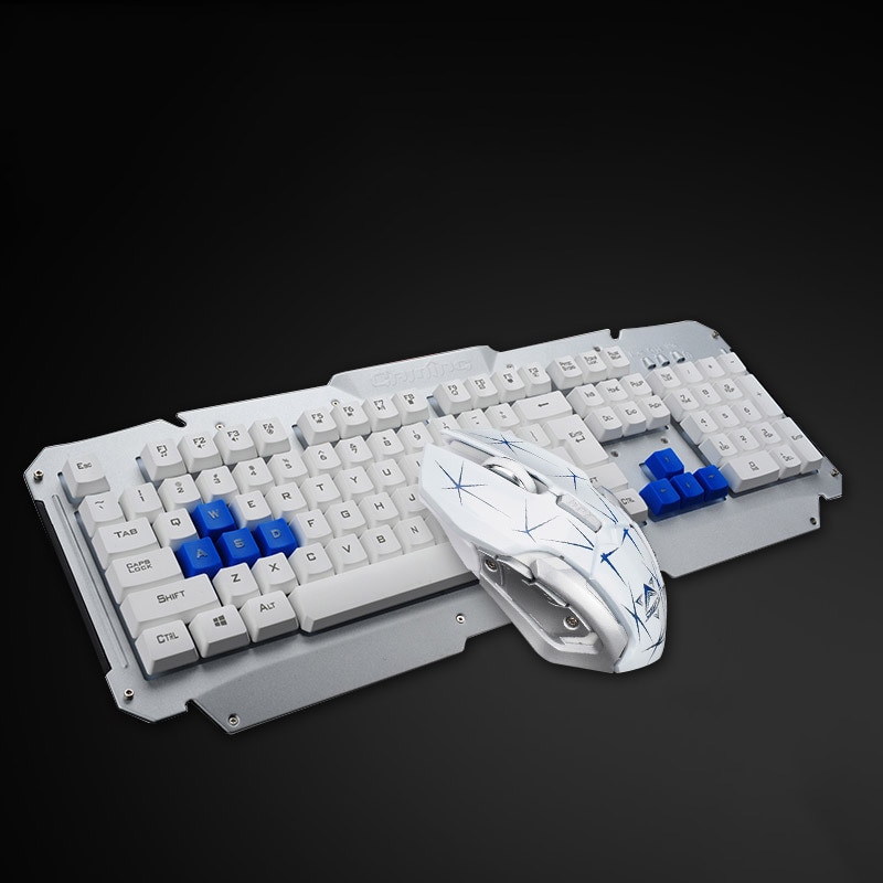 HK1600 2.4GHz Wireless Gaming Keyboard And mouse Set Mechanical Feel Keyboard Waterproof Multimedia Keyboard Mute Gaming Mouse: White