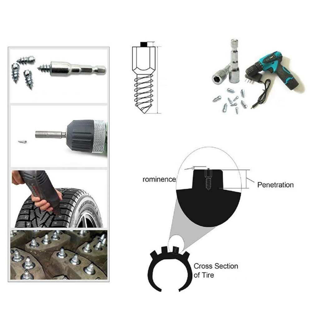 Borchie per pneumatici per auto viti antiscivolo chiodi auto moto bici camion pneumatici fuoristrada punte antighiaccio suola da neve tacchetti per pneumatici 10/20/30pz