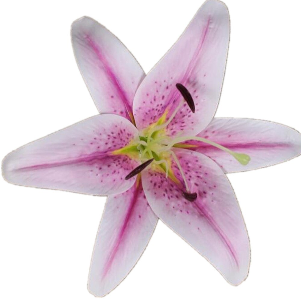 12 Uds Real toque de Azucena cabezas de flores 20cm PU Lily flor 8 colores: Rosa claro