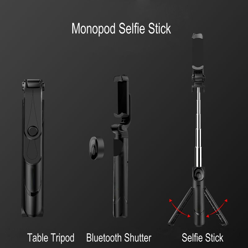 3 in 1 selfie-stick, ausziehbares einbeinstativ mit bluetooth-fernbedienung für smartphones