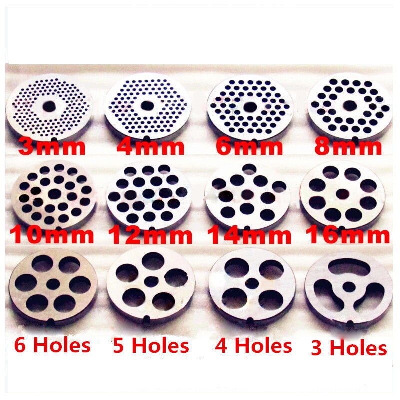 #22 Type 3mm-18mm Manganese Steel Meat Grinder Plate Cutting Plate For Meat Food Cutting Grinding Machine Kicthen Tool Sliver
