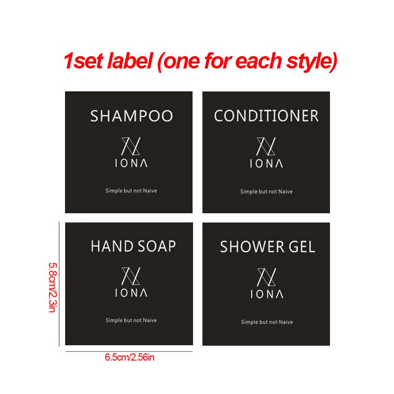 500Ml Badkamer Shampoo Douche Flessen Hervulbare Zeepdispenser Druk Dispenser Met Aparte Label Stickers: E