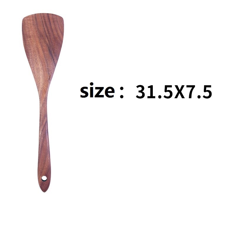 Fett thai teak köksutrustning köksredskap värmebeständigt kök non-stick köksredskap bakverktyg kök träsked: Yz213-6