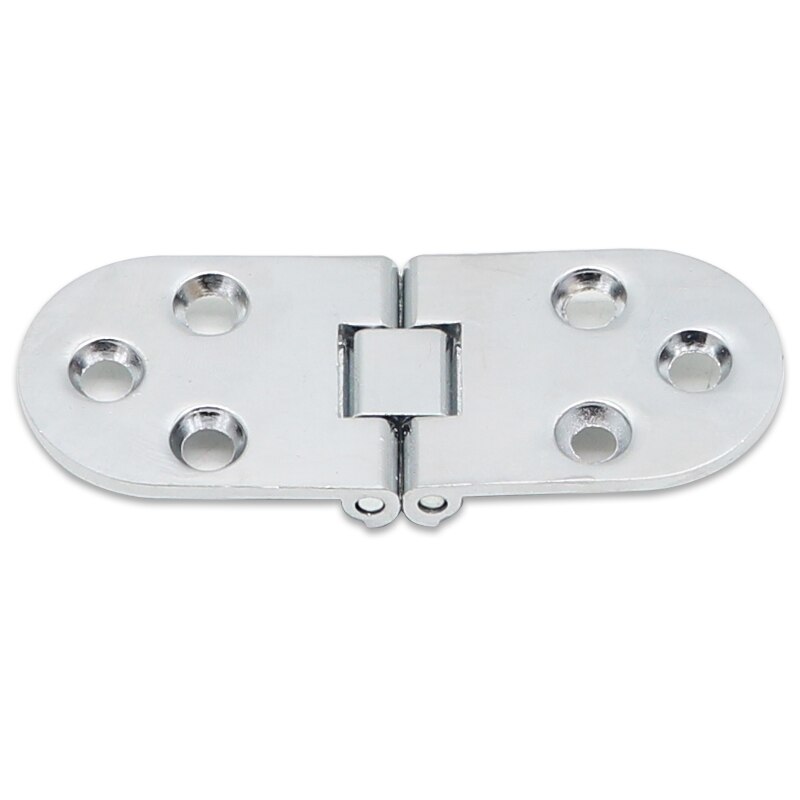 2Pcs Flap Folding Hinges Hidden Hinge Cabinet accessories turn plate hinge Hidden hinge Furniture assembly cabinet door hinges: Silver