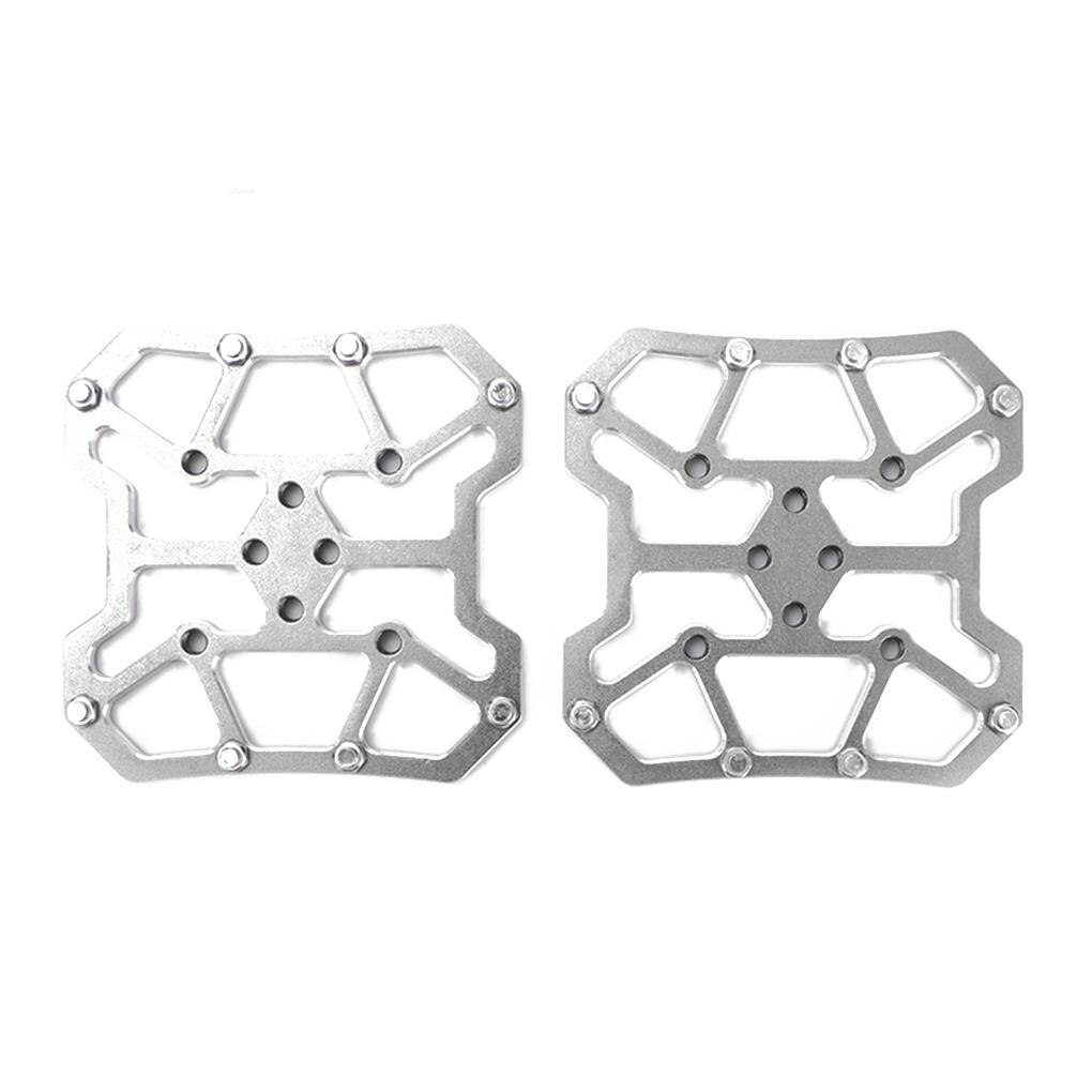 Pedale per tacchette da bicicletta per SPD Shimano adattatore per pedaliera senza clip per bicicletta in lega di alluminio MTB Mountain Road Bike accessorio: Silver