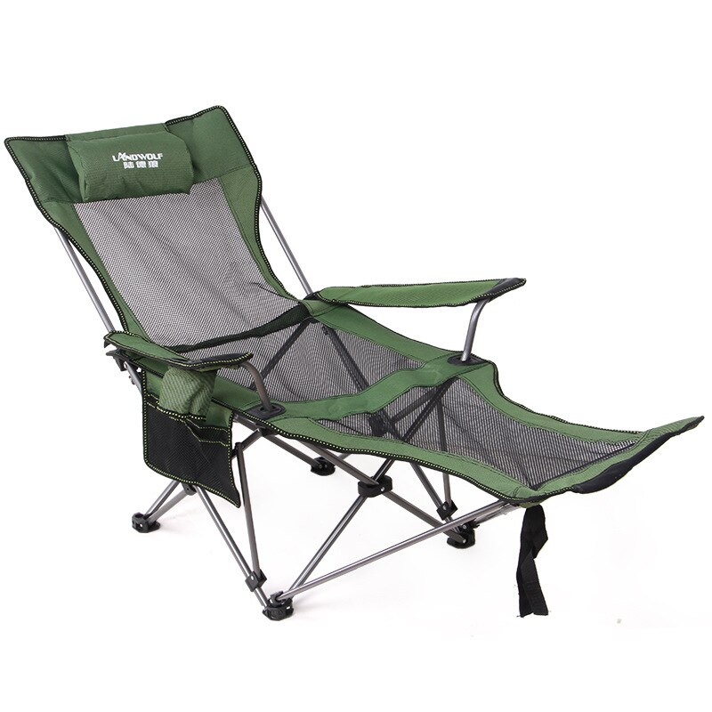 Draagbare Rugleuning Outdoor Vouwen Fauteuil Draagbare Back Vissen Dek Stoel Camping Leisure Kruk Lunchpauze Strand Kan Liggen: green mesh back
