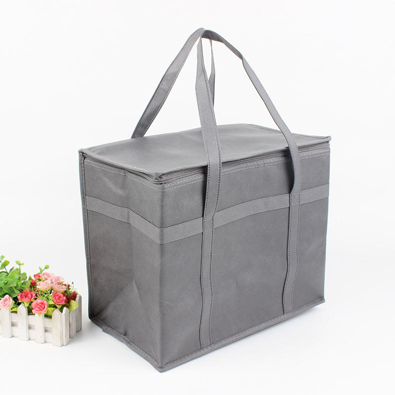 Large Capacity Insulated Grocery Bags Foldable Reusable Soft Cooler Bag Lightweight Cold Takeout Food Bag