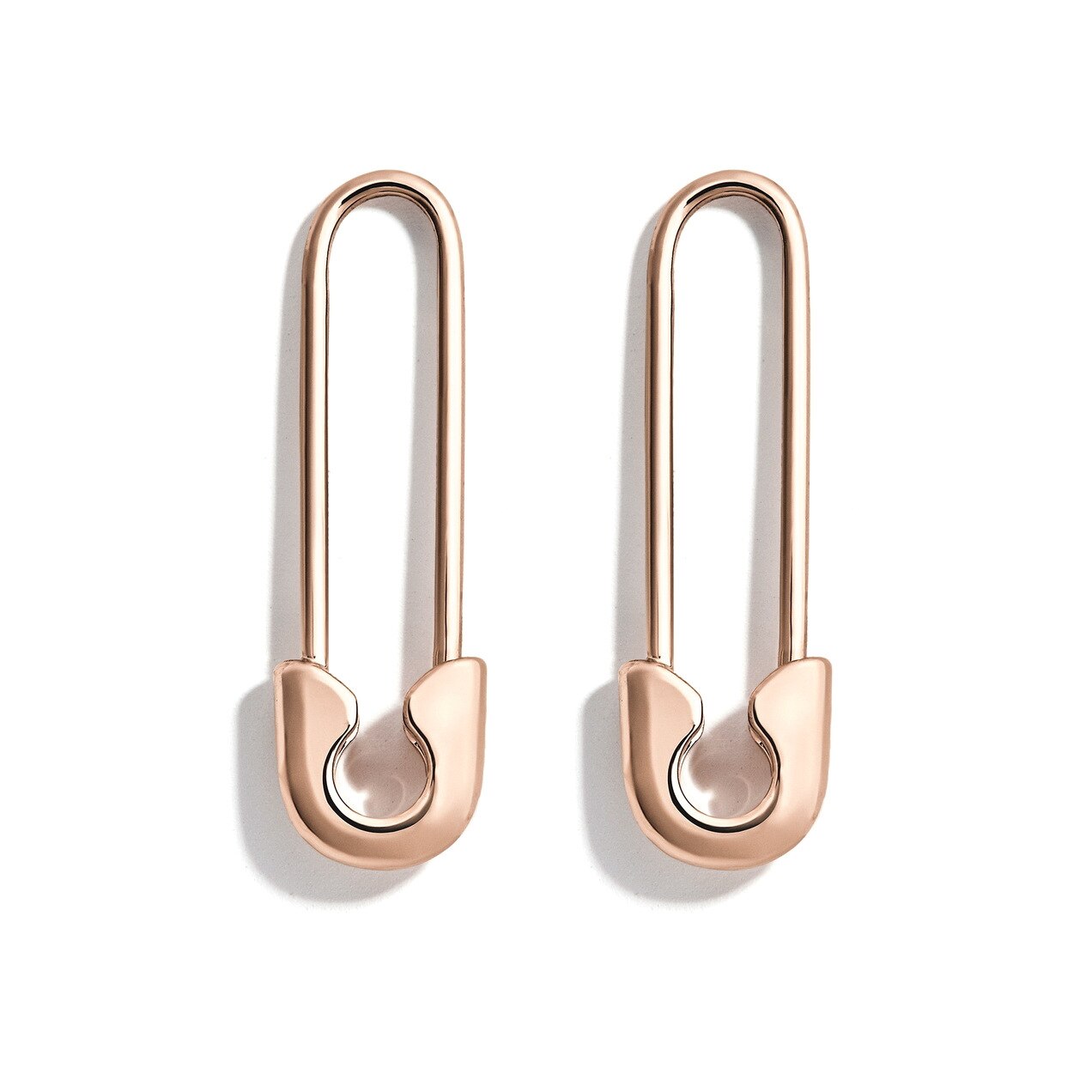 1 Paar Minimal Metalen Rose Goud/Gouden Veiligheidsspeld Oorbellen Voor Vrouwen Gir'ls Punk Piercing Stud Oorbel: Rose Gold