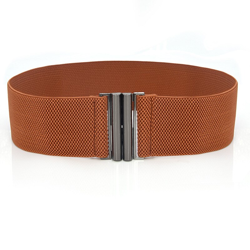 Henreda-Cinturón de vestir para mujer, cinturón de Cintura elástica ancha, accesorios de faja ancha elástica, corsé de cintura, hebilla de Metal,: Coffee