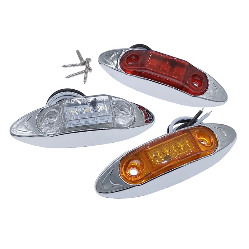 Luz LED roja de posición lateral para coche, luces externas, luz de despacho, 10-30V, luces traseras de tractor, amarillo