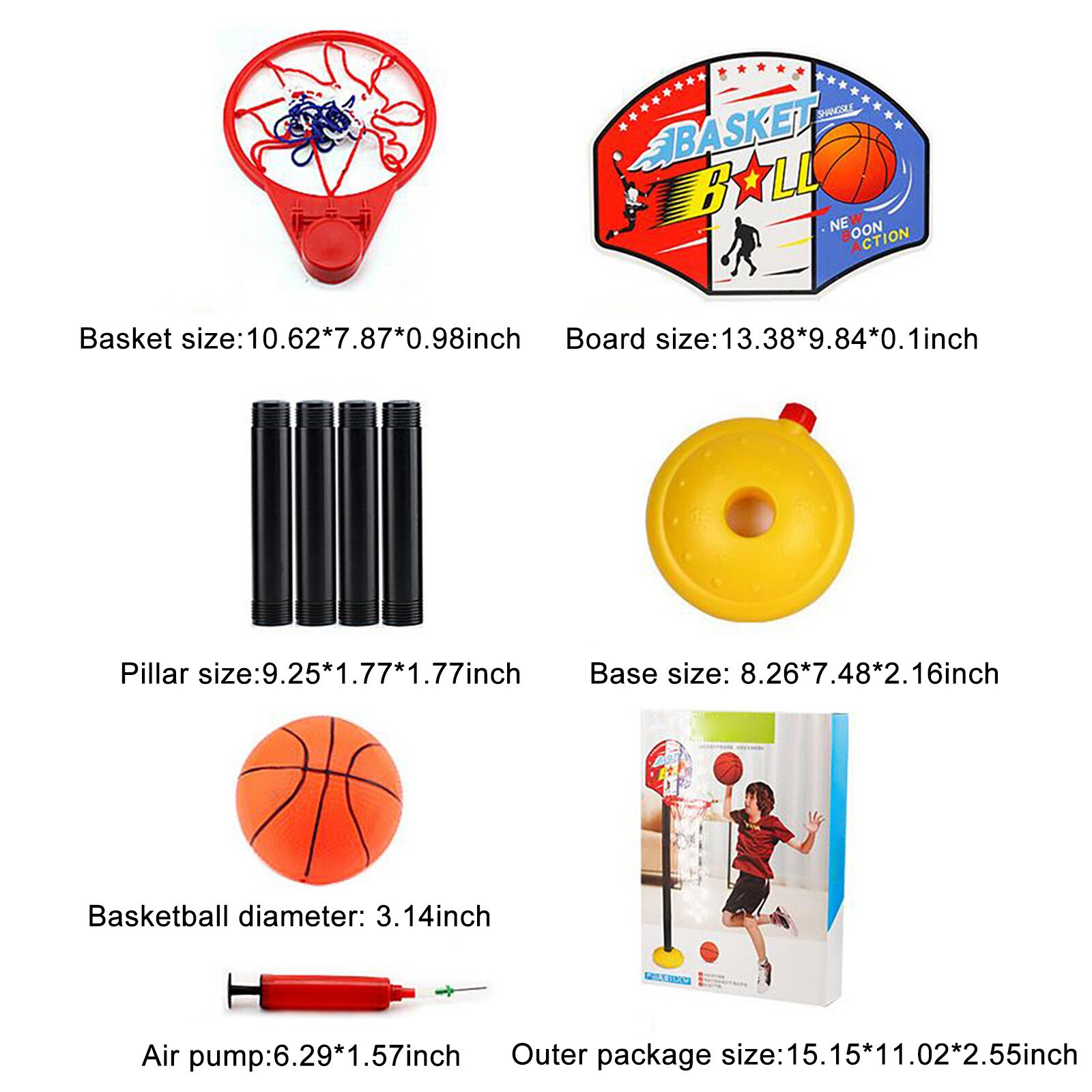Höer Einstellbar Tragbare Basketball System 13,4 Zoll Rückwand Art Sport spielzeug