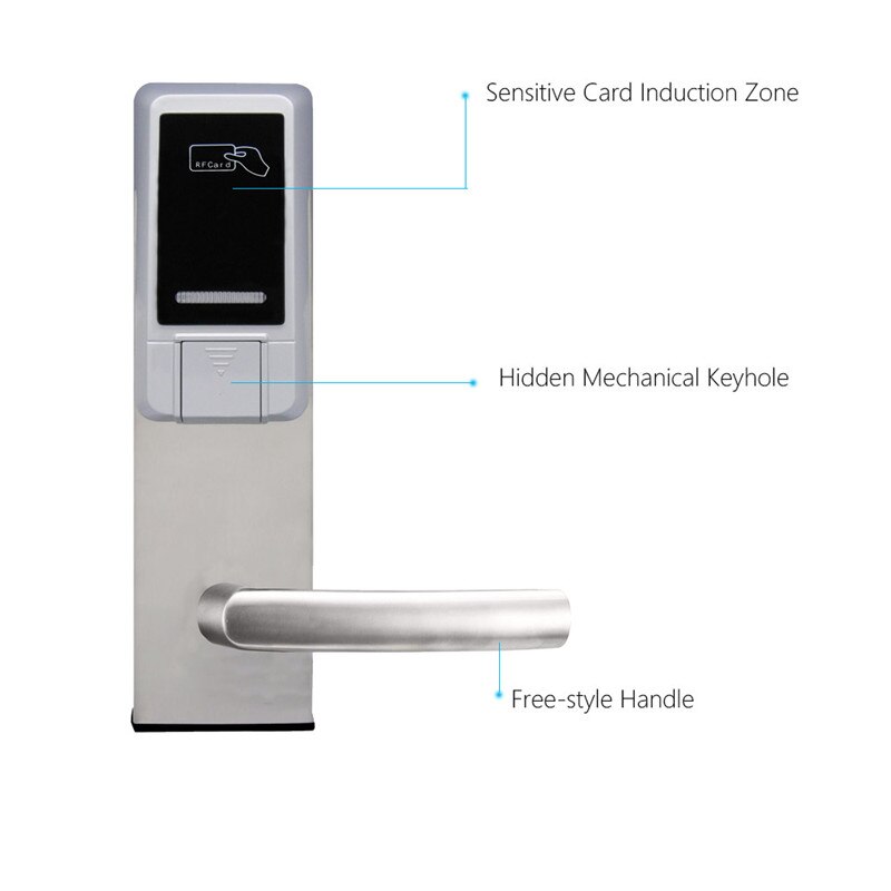 Electronic RFID Card Door Lock with Key Electric Lock For Home Hotel Apartment Office Smart Entry lk18ES5MS