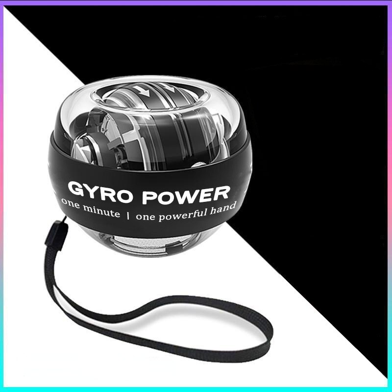 LED Wrist Power Hand Ball Self-starting Powerball with Counter Arm Hand Muscle Force Trainer Exercise Equipment Exercising: black