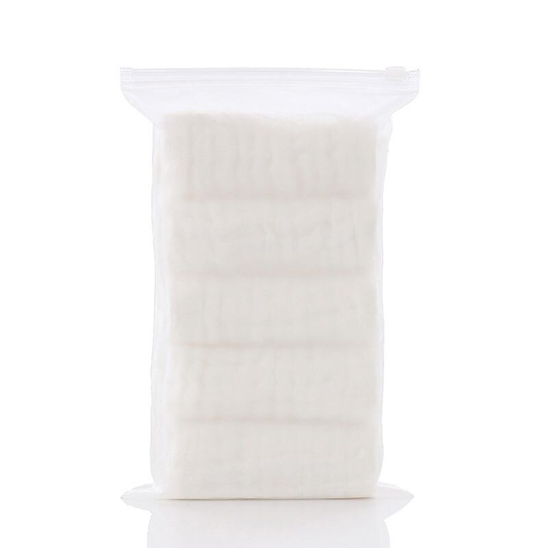 5 stk / lot baby lommetørklæde firkantet baby ansigt håndklæde 30 x 30cm muslin bomuld spædbarn ansigt håndklæde tørre klud: Hvid